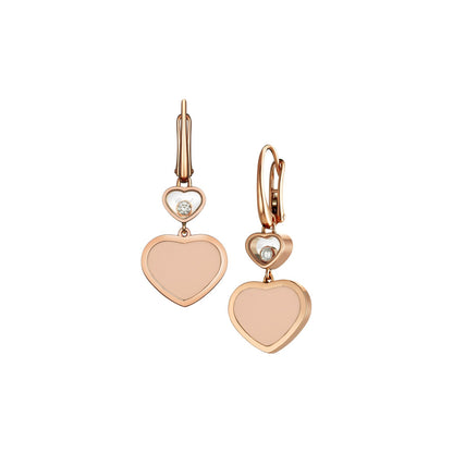 Chopard Happy Hearts earrings in 18k ethical rose gold with moving diamonds