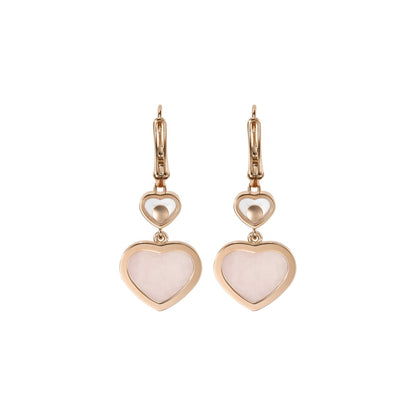 Chopard Happy Hearts earrings in 18k ethical rose gold with moving diamonds and opals view 4
