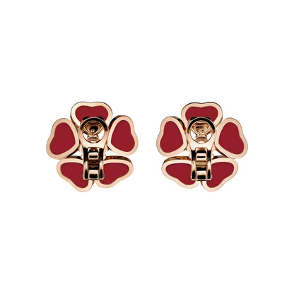 Chopard Happy Hearts earrings in 18k ethical rose gold with moving diamonds view 4