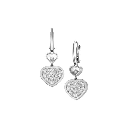 Chopard Happy Hearts earrings in 18k ethical white gold with moving diamonds