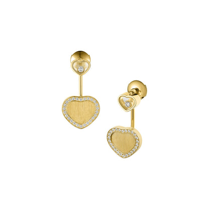 Chopard Happy Hearts earrings in 18k ethical yellow gold with moving diamonds