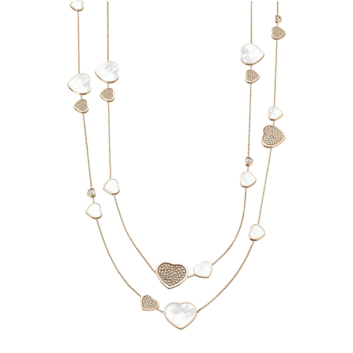 Chopard Happy Hearts necklace in 18k ethical rose gold with mother of pearl