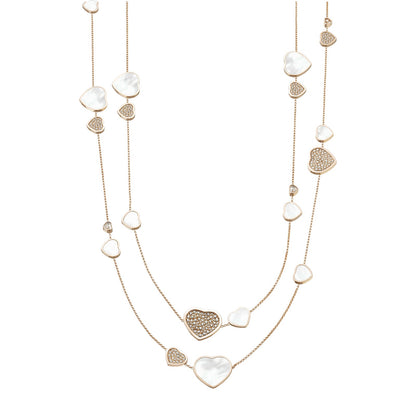 Chopard Happy Hearts necklace in 18k ethical rose gold with mother of pearl