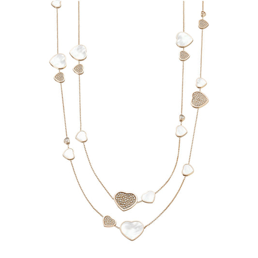 Chopard Happy Hearts necklace in 18k ethical rose gold with mother of pearl