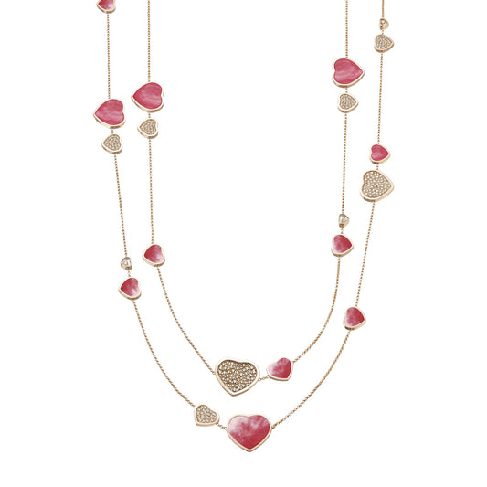 Chopard Happy Hearts necklace in 18k ethical rose gold with diamonds and mother of pearl