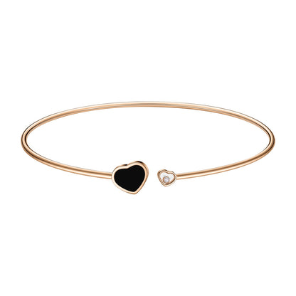 Chopard Happy Hearts necklace in 18k ethical rose gold with diamonds and onyx