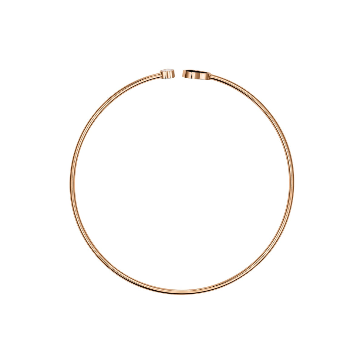 Chopard Happy Hearts necklace in 18k ethical rose gold with diamonds and onyx, view 3