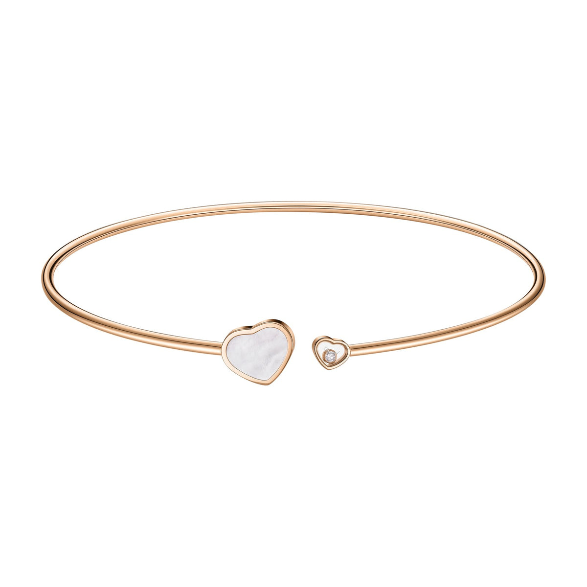 Chopard Happy Hearts necklace in 18k ethical rose gold with diamonds and mother of pearl