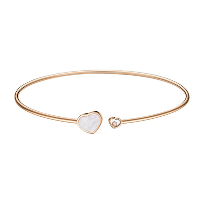 Chopard Happy Hearts necklace in 18k ethical rose gold with diamonds and mother of pearl