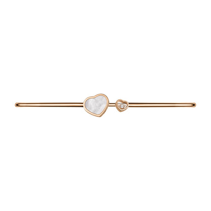 Chopard Happy Hearts necklace in 18k ethical rose gold with diamonds and mother of pearl, view 2