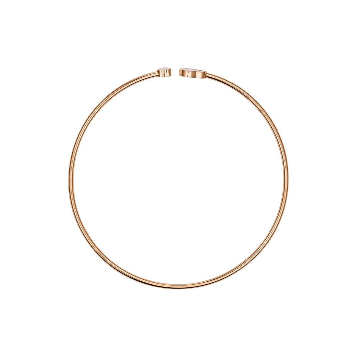 Chopard Happy Hearts necklace in 18k ethical rose gold with diamonds and mother of pearl, view 3