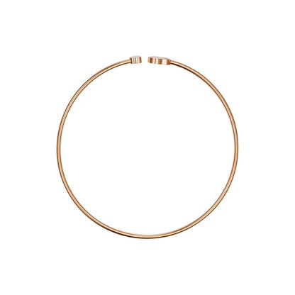 Chopard Happy Hearts necklace in 18k ethical rose gold with diamonds and mother of pearl, view 3