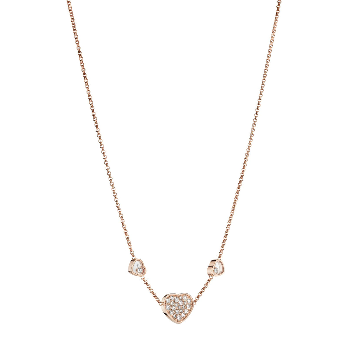 Chopard Happy Hearts necklace in 18k ethical rose gold view 2