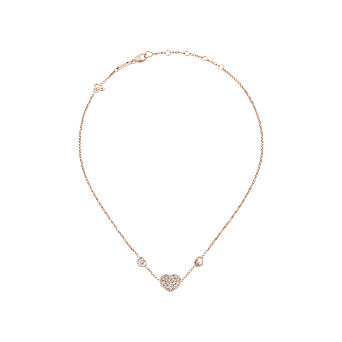 Chopard Happy Hearts necklace in 18k ethical rose gold view 3