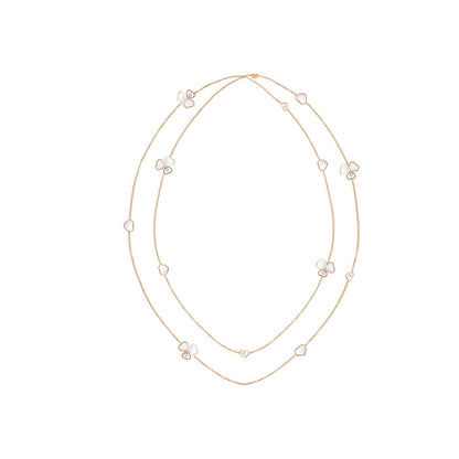 Chopard Happy Hearts necklace in 18k ethical rose gold with mother of pearl view 2