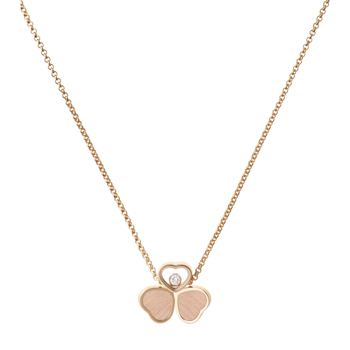 Chopard Happy Hearts necklace in 18k ethical rose gold with moving diamonds