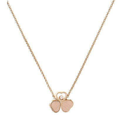 Chopard Happy Hearts necklace in 18k ethical rose gold with moving diamonds view 2