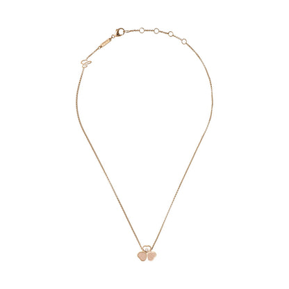 Chopard Happy Hearts necklace in 18k ethical rose gold with moving diamonds view 3