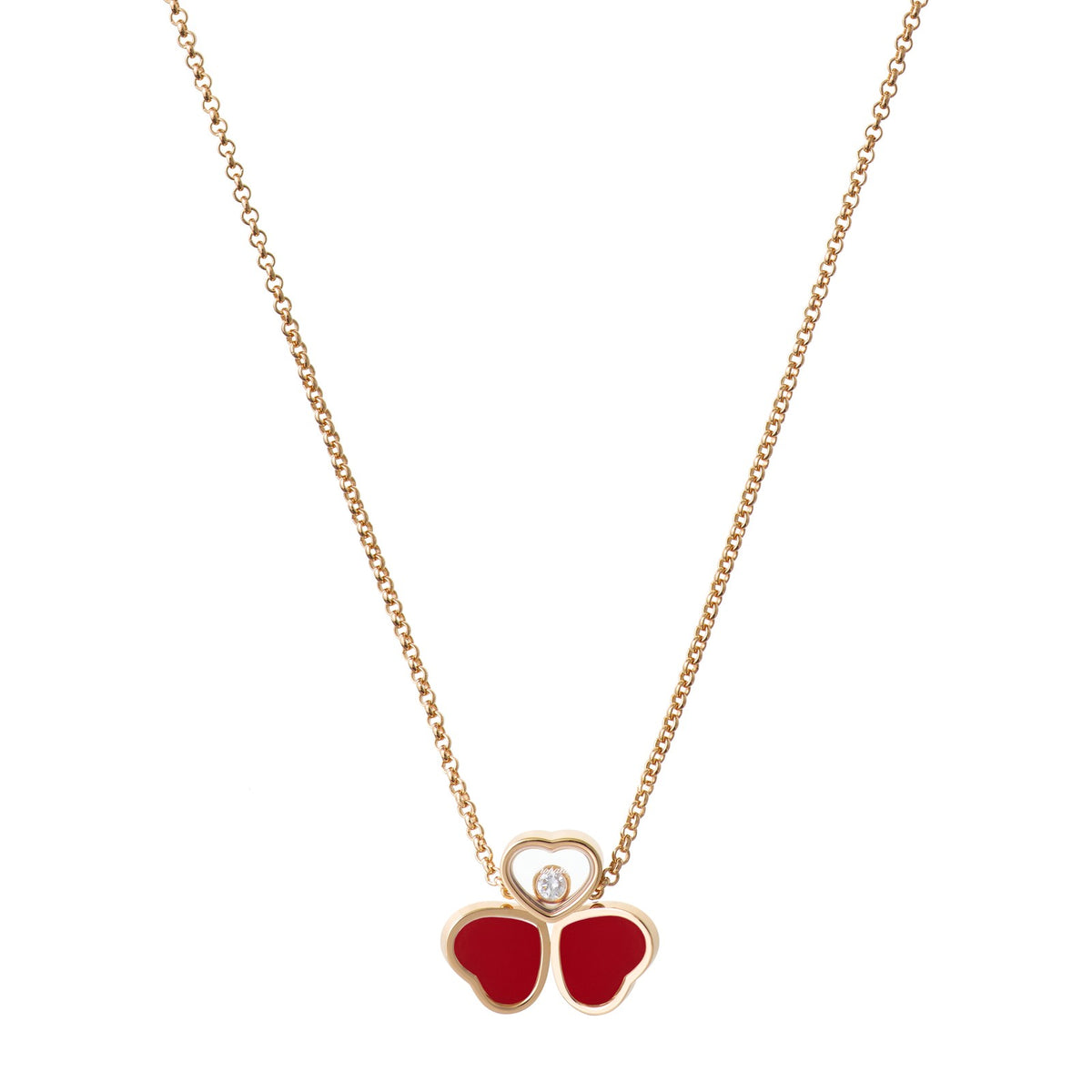 Chopard Happy Hearts necklace in 18k ethical rose gold with moving diamonds