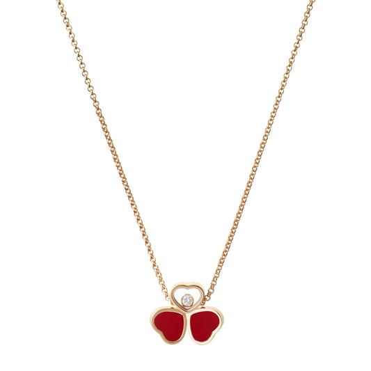 Chopard Happy Hearts necklace in 18k ethical rose gold with moving diamonds