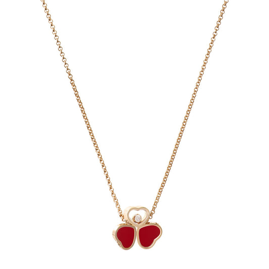 Chopard Happy Hearts necklace in 18k ethical rose gold with moving diamonds view 2