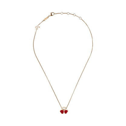 Chopard Happy Hearts necklace in 18k ethical rose gold with moving diamonds view 3