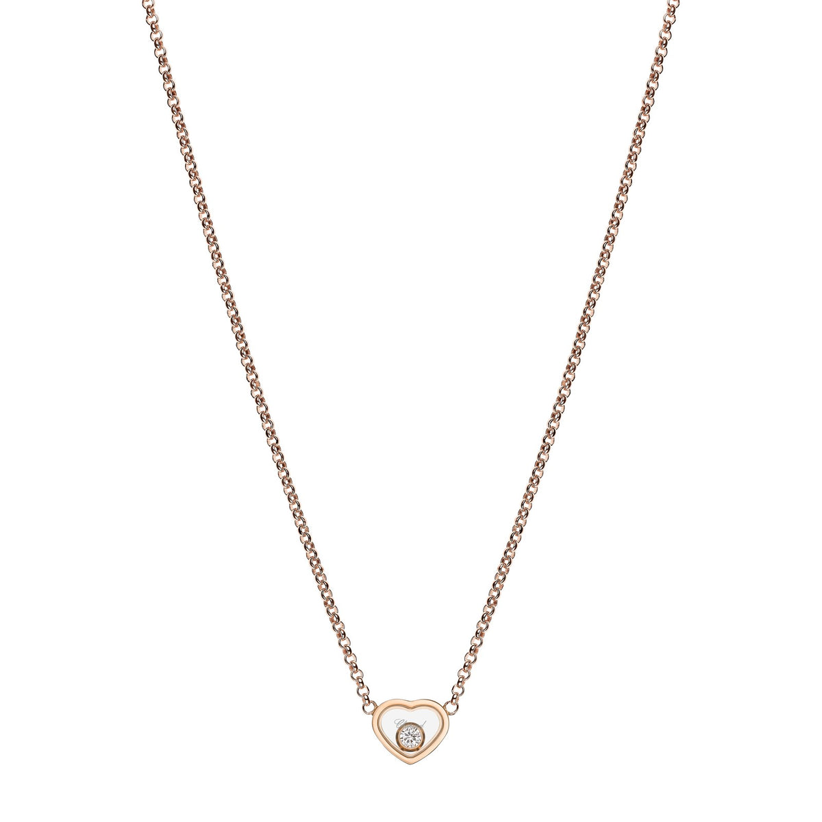 Chopard Happy Hearts necklace in 18k ethical rose gold with moving diamonds