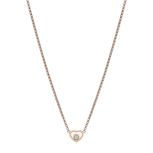 Chopard Happy Hearts necklace in 18k ethical rose gold with moving diamonds