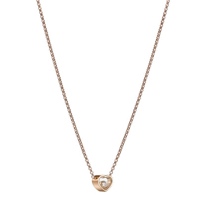 Chopard Happy Hearts necklace in 18k ethical rose gold with moving diamonds view 2