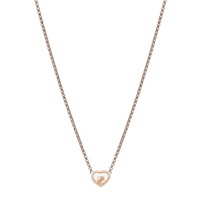Chopard Happy Hearts necklace in 18k ethical rose gold with moving diamonds view 4