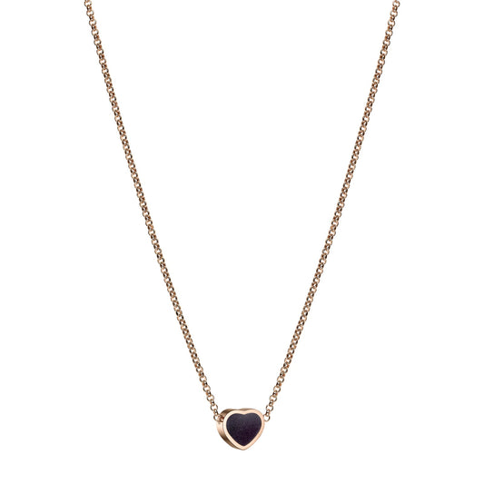 Chopard Happy Hearts necklace in 18k ethical rose gold with aventurine view 2