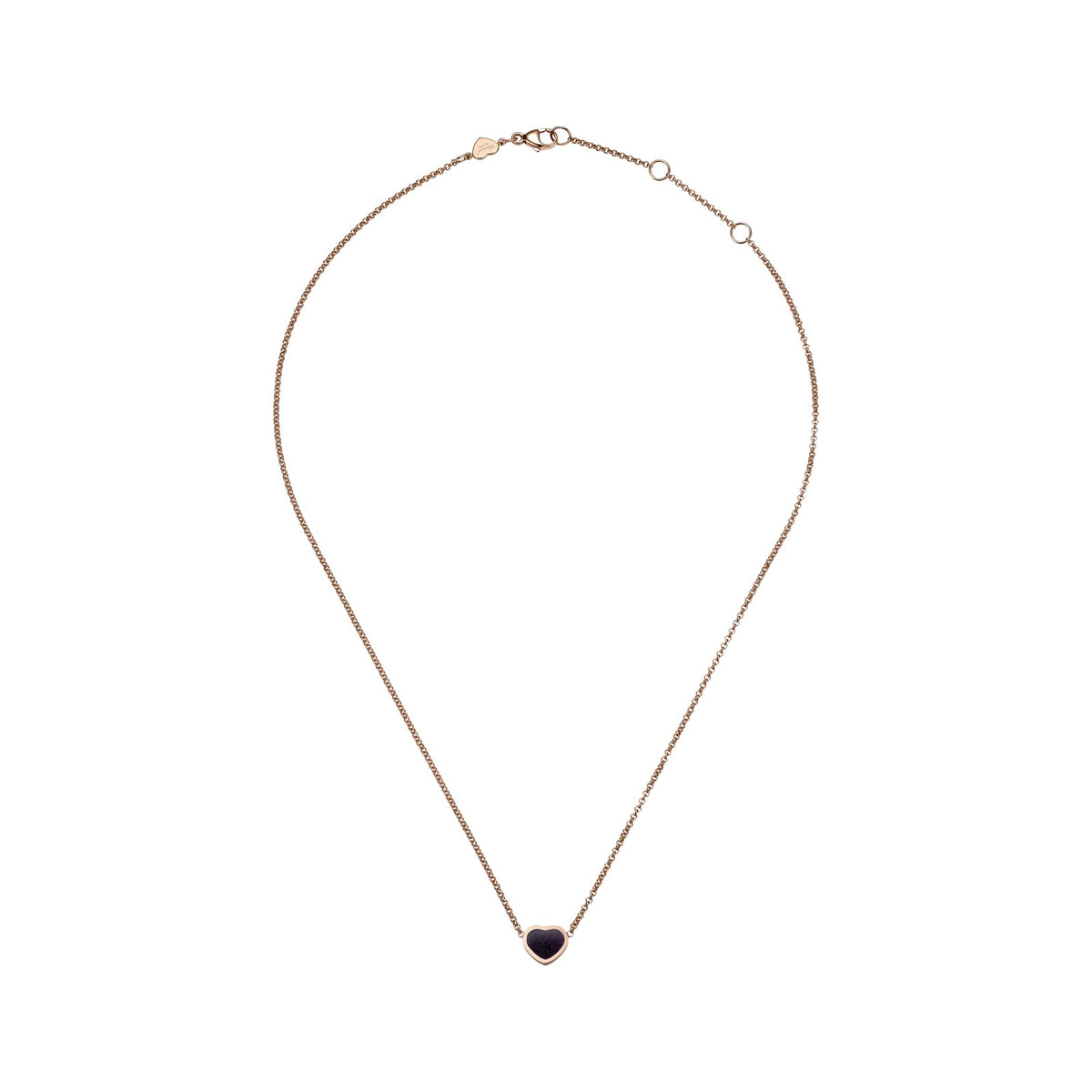 Chopard Happy Hearts necklace in 18k ethical rose gold with aventurine view 3