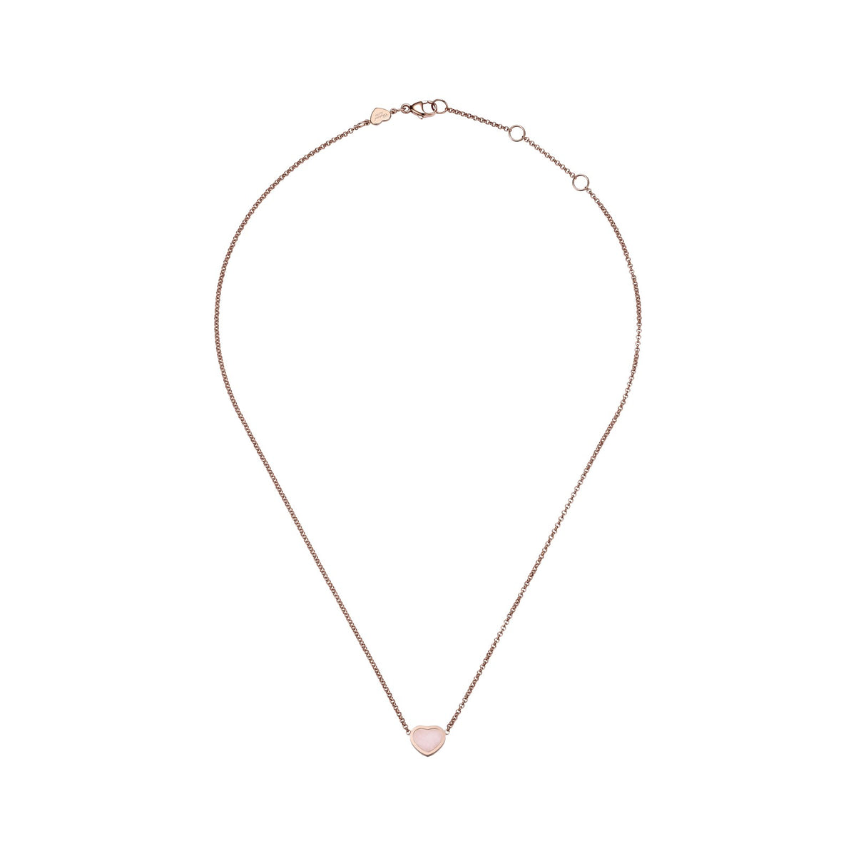 Chopard Happy Hearts necklace in 18k ethical rose gold with opals view 3