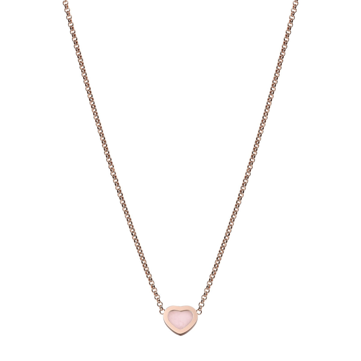 Chopard Happy Hearts necklace in 18k ethical rose gold with opals view 4