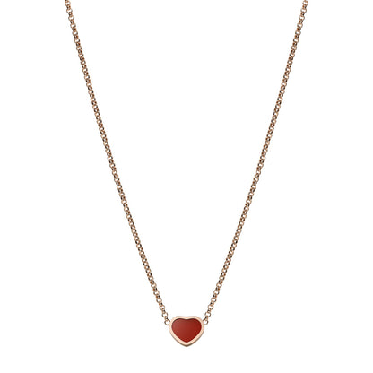 Chopard Happy Hearts necklace in 18k ethical rose gold with carnelian