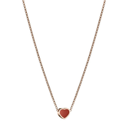 Chopard Happy Hearts necklace in 18k ethical rose gold with carnelian view 2