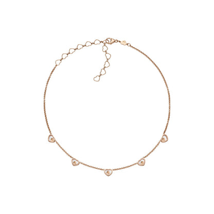 Chopard Happy Hearts necklace in 18k ethical rose gold with moving diamonds view 3