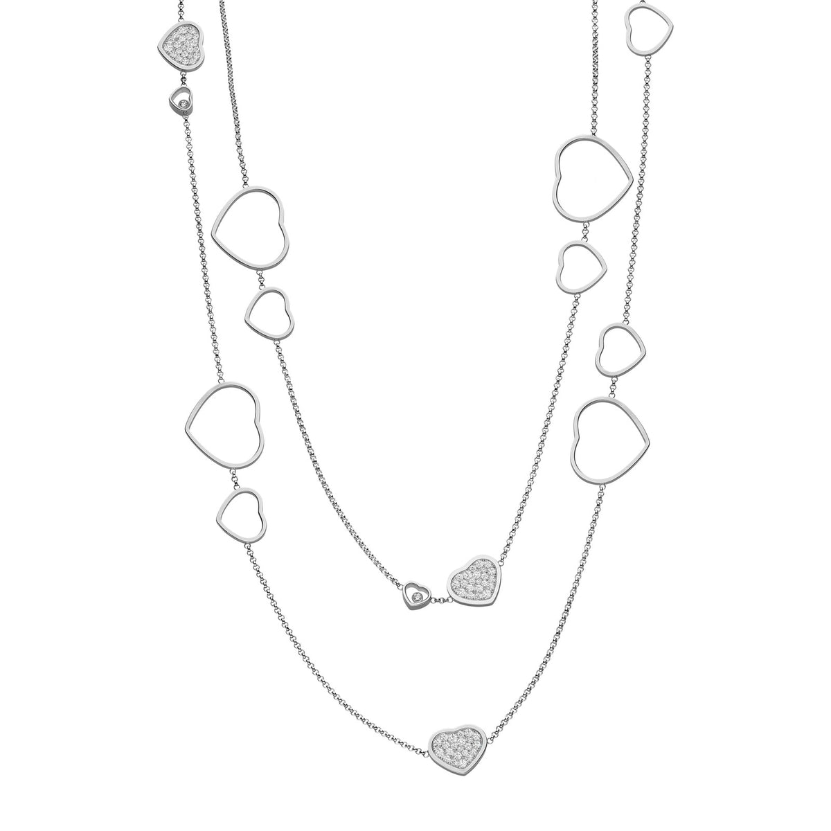 Chopard Happy Hearts necklace in 18k ethical white gold