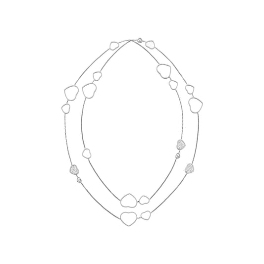 Chopard Happy Hearts necklace in 18k ethical white gold view 2