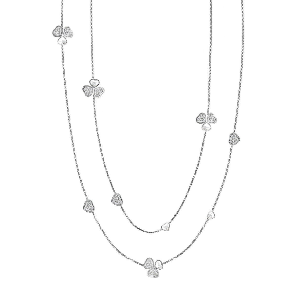 Chopard Happy Hearts necklace in 18k ethical white gold with diamonds
