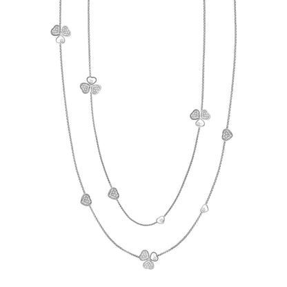Chopard Happy Hearts necklace in 18k ethical white gold with diamonds