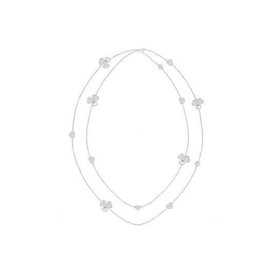 Chopard Happy Hearts necklace in 18k ethical white gold with diamonds view 2