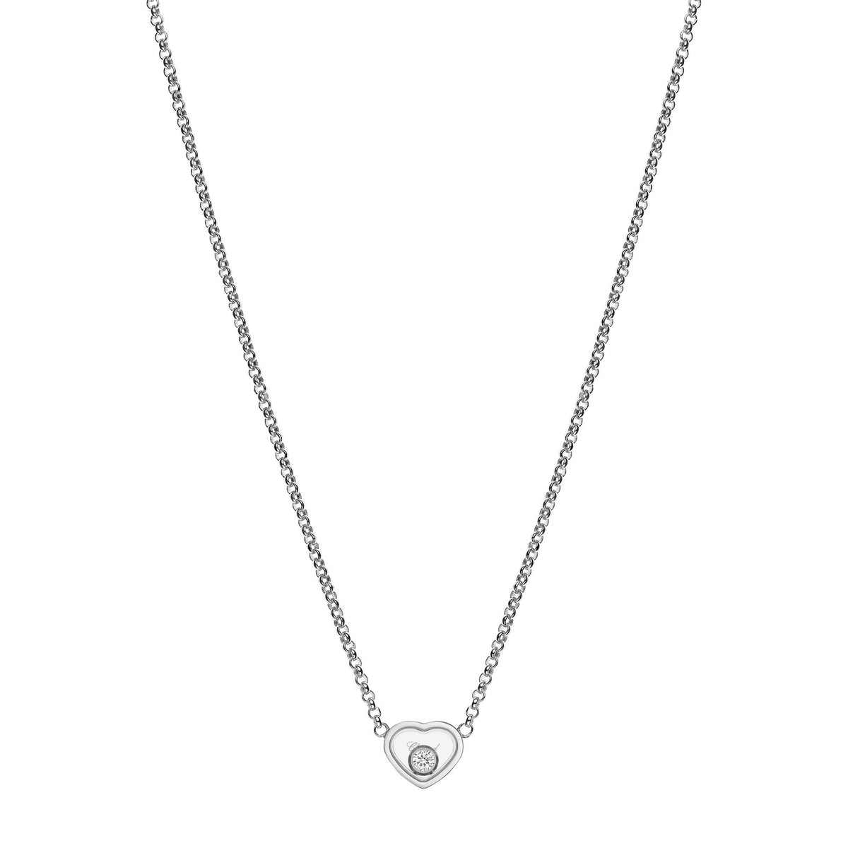 Chopard Happy Hearts necklace in 18k ethical white gold with moving diamonds
