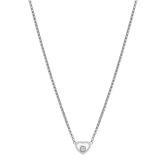 Chopard Happy Hearts necklace in 18k ethical white gold with moving diamonds
