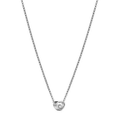 Chopard Happy Hearts necklace in 18k ethical white gold with moving diamonds view 2