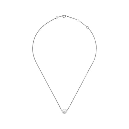 Chopard Happy Hearts necklace in 18k ethical white gold with moving diamonds view 3