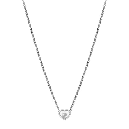 Chopard Happy Hearts necklace in 18k ethical white gold with moving diamonds view 4