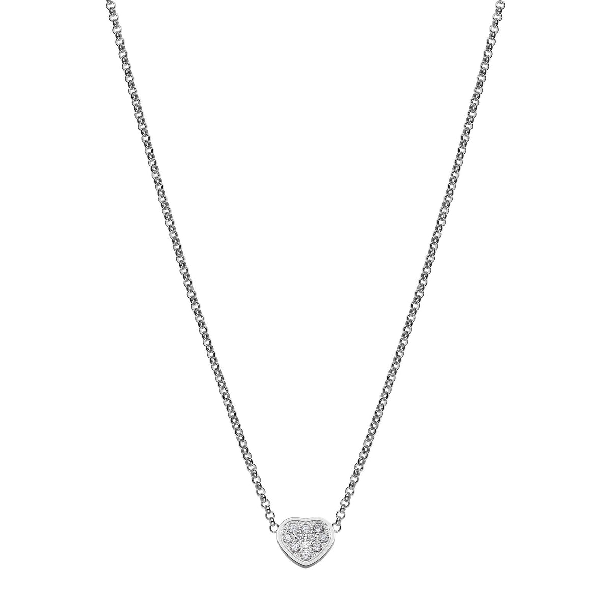 Chopard Happy Hearts necklace in 18k ethical white gold with diamonds