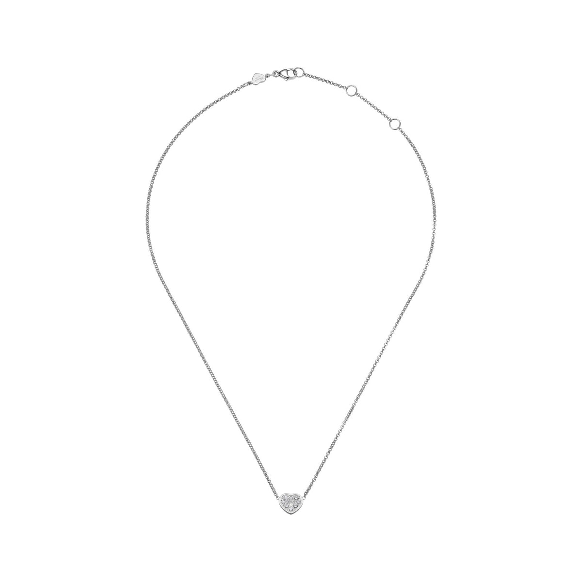 Chopard Happy Hearts necklace in 18k ethical white gold with diamonds view 2