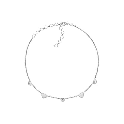 Chopard Happy Hearts necklace in 18k ethical white gold with moving diamonds view 3